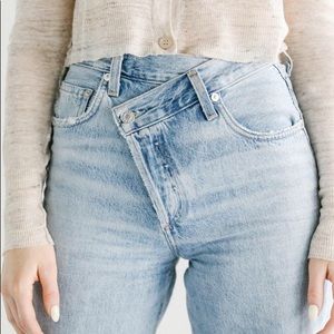 Agolde Criss Cross Denim in Suburbia